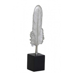 Casa Padrino Designer Hotel Decoration Silver/Black 7 x 5.5 x H. 27 cm - Metal Feather Casa Padrino Designer Hotel Decoration Silver/Black 7 x 5.5 x H. 27 cm - Metal Feather