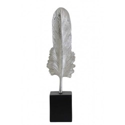 Casa Padrino Designer Hotel Decoration Silver/Black 7 x 5.5 x H. 27 cm - Metal Feather Casa Padrino Designer Hotel Decoration Silver/Black 7 x 5.5 x H. 27 cm - Metal Feather