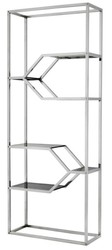Casa Padrino progettista armadio mensola in acciaio inox con vetro fumè 90 x 38 x H. 230 cm - mobili di lusso