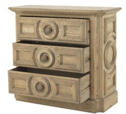 Armoire Casa Padrino avec 3 tiroirs marron clair - qualité de luxe