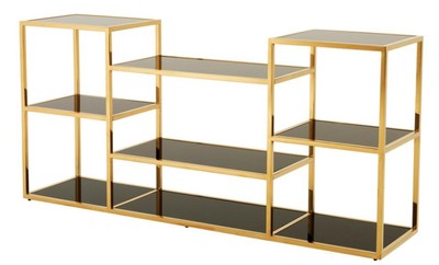 Casa Padrino or console de luxe avec verre noir 160 x 38 x H. 75 cm - collection design