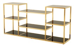 Casa Padrino or console de luxe avec verre noir 160 x 38 x H. 75 cm - collection design