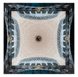 Casa Padrino Bild Central Station auf Alu Dibond 120 x H. 120 cm - Luxus Accessoires 