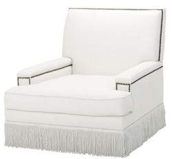 Casa Padrino chaise design de luxe blanc 90 x 102 x H. 90 cm - Meubles de salon
