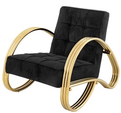 Casa Padrino poltrona di lusso in oro 75 x 98 x H. 78 cm - poltrona di design