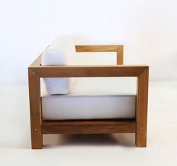 Casa Padrino silla de jardín "Boston" rústico crema / Marrón 80 x 40 x H70 cm - madera maciza de roble de madera - muebles de madera sólida Casa Padrino silla de jardín "Boston" rústico crema / Marrón 80 x 40 x H70 cm - madera maciza de roble de madera - muebles de madera sólida