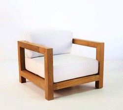 Casa Padrino silla de jardín "Boston" rústico crema / Marrón 80 x 40 x H70 cm - madera maciza de roble de madera - muebles de madera sólida Casa Padrino silla de jardín "Boston" rústico crema / Marrón 80 x 40 x H70 cm - madera maciza de roble de madera - muebles de madera sólida