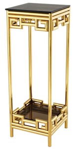 Casa Padrino tavolino di lusso oro con vetro fumè 35 x 35 x H. 100 cm - designer di mobili tavola