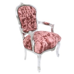 Casa Padrino Chaise de Salon Baroque Velours Bordeaux et Argent - Meuble Style Antique - 93 x 60 x 50 cm Casa Padrino Chaise de Salon Baroque Velours Bordeaux et Argent - Meuble Style Antique - 93 x 60 x 50 cm
