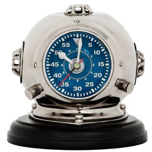 Casa Padrino designer watch dive helmet on base 18 x H. 19 cm - luxury table clock