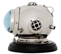 Casa Padrino designer watch dive helmet on base 18 x H. 19 cm - luxury table clock