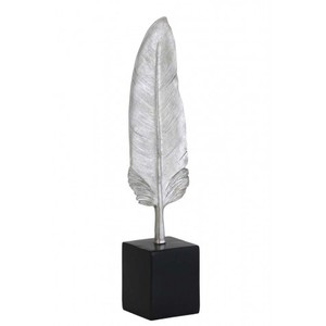 Casa Padrino Designer Hotel Dekoration Silber/Schwarz 6,5 x 5,5 x H. 28 cm - Metall Feder