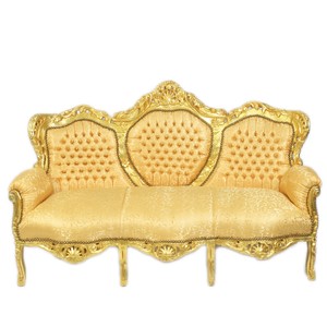 Casa Padrino barocco divano a 3 posti "King" Gold pattern / Gold - Mobili barocco Casa Padrino barocco divano a 3 posti "King" Gold pattern / Gold - Mobili barocco