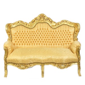 Casa Padrino barocco divano a due posti King Gold Pattern / Gold - Mobili in stile barocco Casa Padrino barocco divano a due posti King Gold Pattern / Gold - Mobili in stile barocco