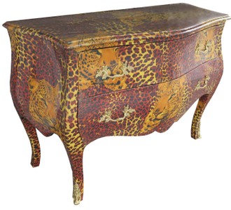 Casa Padrino Commode Baroque Léopard avec Appliques en Métal Doré 123 cm Mod4 - Meuble Baroque de Luxe Casa Padrino Commode Baroque Léopard avec Appliques en Métal Doré 123 cm Mod4 - Meuble Baroque de Luxe