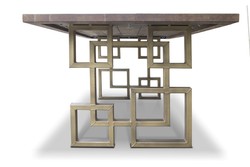 Casa Padrino mesa de comedor en el diseño industrial - roble - 200 x 100 x 78 cm H. - muebles de comedor de lujo