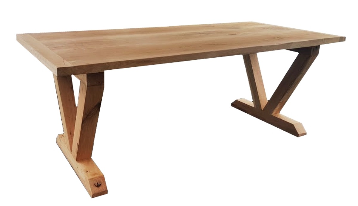 Casa Padrino table à manger en bois massif de luxe - chêne - 200 cm x 100 cm x H78 cm - robuste Casa Padrino table à manger en bois massif de luxe - chêne - 200 cm x 100 cm x H78 cm - robuste