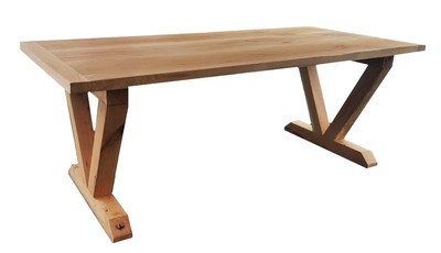 Casa Padrino Luxus Massivholz Esstisch - Eiche - 200 cm x 100 cm x H78 cm  - Schwere Ausführung