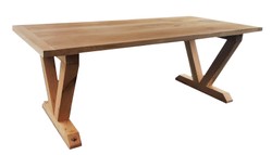Casa Padrino tavolo da pranzo in legno massello di lusso - rovere - 200 cm x 100 cm x H78 cm - resistente Casa Padrino tavolo da pranzo in legno massello di lusso - rovere - 200 cm x 100 cm x H78 cm - resistente