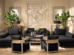 Sofá de diseño Casa Padrino negro lado derecho 231 x 101 x 85 cm H. - muebles de sala de lujo