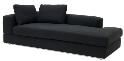 Casa Padrino design canapé côté gauche noir 231 x 101 x H. 85 cm - mobilier de salon de luxe