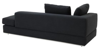 Casa Padrino Designer Sofa Schwarz Linksseitig 231 x 101 x H. 85 cm - Luxus Wohnzimmer Möbel