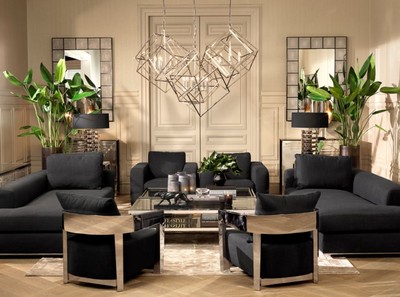 Casa Padrino Designer Sofa Schwarz Linksseitig 231 x 101 x H. 85 cm - Luxus Wohnzimmer Möbel
