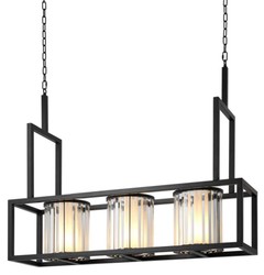 Lussuoso lampadario Casa Padrino nero 120 x 32 x H. 98 centimetri - albergo ristorante mobili