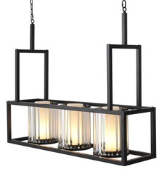 Lussuoso lampadario Casa Padrino nero 120 x 32 x H. 98 centimetri - albergo ristorante mobili