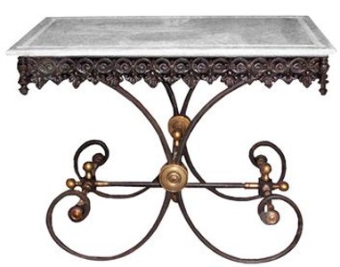 Casa Padrino Nostalgia Wrought iron dining table with white marble top - 100 cm x 67 cm x H75 cm - luxury garden furniture Casa Padrino Nostalgia Wrought iron dining table with white marble top - 100 cm x 67 cm x H75 cm - luxury garden furniture