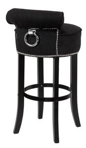 Casa Padrino Barstuhl Schwarz 46 x 50 x H. 91 cm - Luxus Barhocker