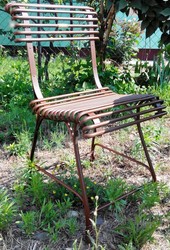 Casa Padrino Wrought iron garden chair - various colors - 44 cm x 50 cm - luxury garden furniture Casa Padrino Wrought iron garden chair - various colors - 44 cm x 50 cm - luxury garden furniture