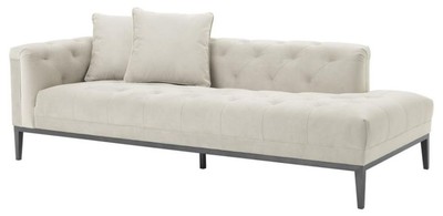 Casa Padrino canapé de luxe gris clair sur le côté gauche 220 x 96 x H. 66 cm - Meubles d'hôtel