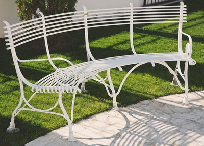 Casa Padrino Wrought Iron Garden Bench 1,9 x 0,48 x H. 0,9m - Vintage nostalgia Casa Padrino Wrought Iron Garden Bench 1,9 x 0,48 x H. 0,9m - Vintage nostalgia