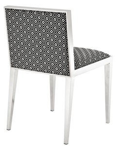 Casa Padrino Luxus Edelstahl Esszimmerstuhl 47,5 x 50 x H. 77,2 cm - Designer Esszimmermöbel