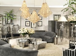 Concepteur Casa Padrino canapé gris clair 245 x 87 x H. 79 cm - installation d'hôtel de luxe