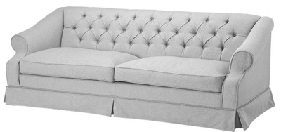 Concepteur Casa Padrino canapé gris clair 210 x 93 x H. 79 cm - Meubles de salon