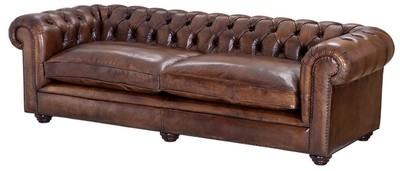 Casa Padrino 2 aficionado asiento sofá marrón 240 x 94 x H. 70 cm - calidad de lujo
