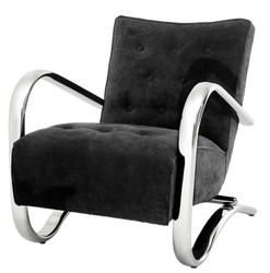 Butaca de lujo Casa Padrino negro de 64 x 82 x H. 75 cm - Muebles de diseño