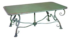 Casa Padrino Wrought iron garden table - various colors - 120 cm x 70 cm x 45 cm - luxury garden furniture Casa Padrino Wrought iron garden table - various colors - 120 cm x 70 cm x 45 cm - luxury garden furniture