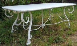 Casa Padrino Wrought iron garden table - various colors - 120 cm x 70 cm x 45 cm - luxury garden furniture Casa Padrino Wrought iron garden table - various colors - 120 cm x 70 cm x 45 cm - luxury garden furniture