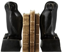 Casa Padrino designer bronze owl bookends set of 2 - luxury bronze figures