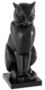 Casa Padrino figure bronze de luxe chat 17,5 x 21 x H. 46 cm - Figure art déco