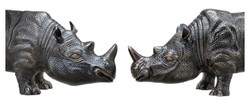 bronze nashörner , hotel dekoration, luxus dekoration, casa padrino bronzefiguren nashörner, designer möbel, luxus möbel, luxus bronzefigur, designer bronzefiguren