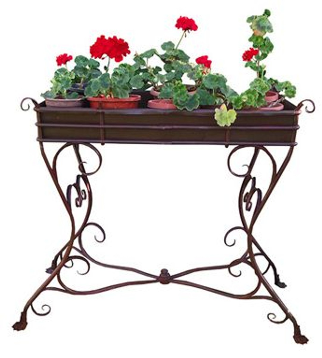 Casa Padrino Blumenständer aus Schmiedeeisen - verschiedene Farben -  113 cm x 45 cm x H83 cm - Luxus Gartenmöbel