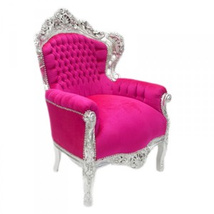 Casa Padrino Sillón Barroco King Rosa / Plata 85 x 85 x A. 120 cm - Muebles de Estilo Antiguo Casa Padrino Sillón Barroco King Rosa / Plata 85 x 85 x A. 120 cm - Muebles de Estilo Antiguo