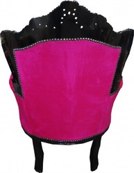 Casa Padrino Sillón Barroco King Rosa / Negro con Estrás Bling Bling, 120 x 85 x 85 cm Casa Padrino Sillón Barroco King Rosa / Negro con Estrás Bling Bling, 120 x 85 x 85 cm