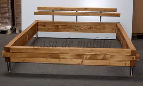 Balkenbett tokio massiv holzrahmen doppelbett massivholz metallbeine