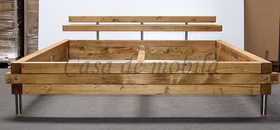 Massivholz Bettgestell TOKIO 180x200x42cm Unikat Fichte massiv rustikal antik gewachst Casa de mobila Goslar