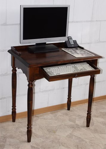 Sekretär 78x82x52cm VARESE Pappel Nussbaumfarben lackiert Massivholz Sekretär mit gedrechselten beinen 78x82x52cm VARESE Pappel massiv Braun nussbaumfarben Casa de mobila Goslar